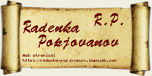Radenka Popjovanov vizit kartica